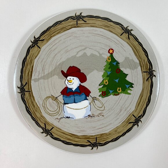 Sonoma Life+Style Happy Trails Holiday Set Of 4 Coasters Snowman Cowboy 4.25" - Picture 6 of 10